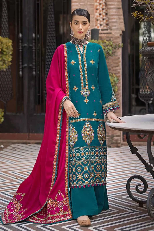 Gul Ahmed 3PC Embroidered Khaddar Unstitched Suit with Embroidered Pashmina Shawl AP-32046 Elegant Velvet Shawl Cape