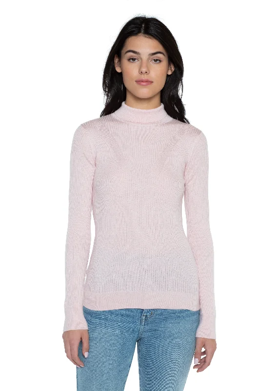 JENNIE LIU TISSUE WEIGHT 55% SILK 45% CASHMERE RIBBED LONG SLEEVE TURTLENECK SWEATER Sequined Glittery Shiny