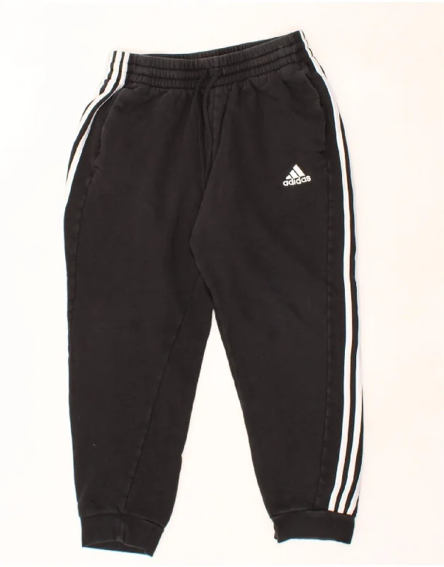 ADIDAS Womens Tracksuit Trousers Joggers UK 14 Large Black Cotton Trousers versatile functional