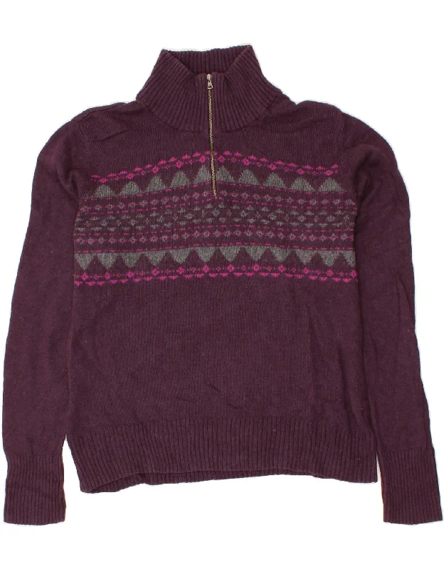 EDDIE BAUER Womens Zip Neck Jumper Sweater UK 16 Large Purple Fair Isle High Neck Crew Neck V-Neck EDDIE BAUER Womens Zip Neck Jumper Sweater UK 16 Large Purple Fair Isle High Neck Crew Neck V-Neck