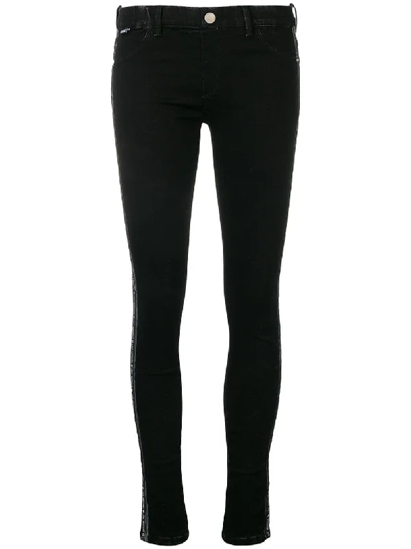 logo band skinny trousers Skinny Trousers Denim Stretchy
