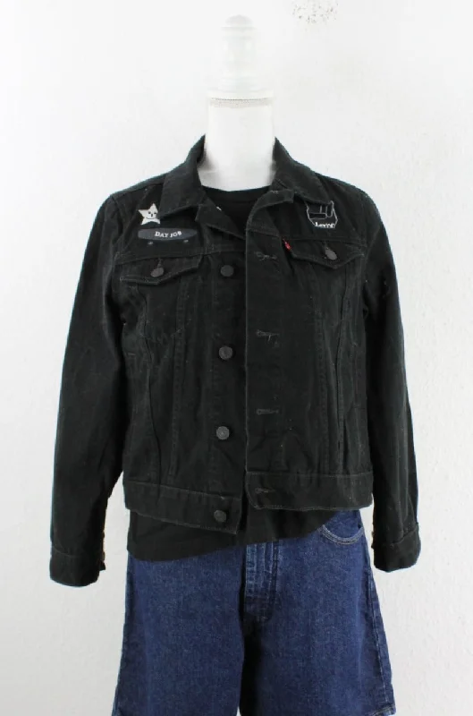 Vintage Black Levis Denim Jacket (M) Jersey Jacket Tulle Jacket Batik Jacket