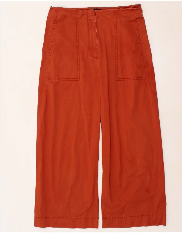 J. CREW Womens Wide Leg Cropped Trousers US 8 Medium W30 L26 Red Cotton Trousers Lace Delicate