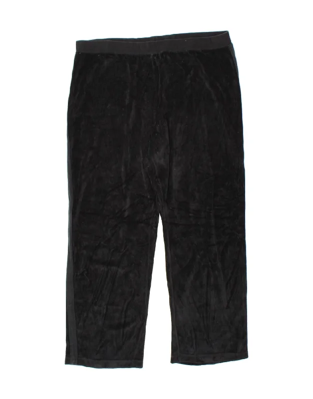 MOSSIMO Womens Velour Tracksuit Trousers UK 18 XL Black Cotton Trousers Culottes Wide Leg MOSSIMO Womens Velour Tracksuit Trousers UK 18 XL Black Cotton Trousers Culottes Wide Leg