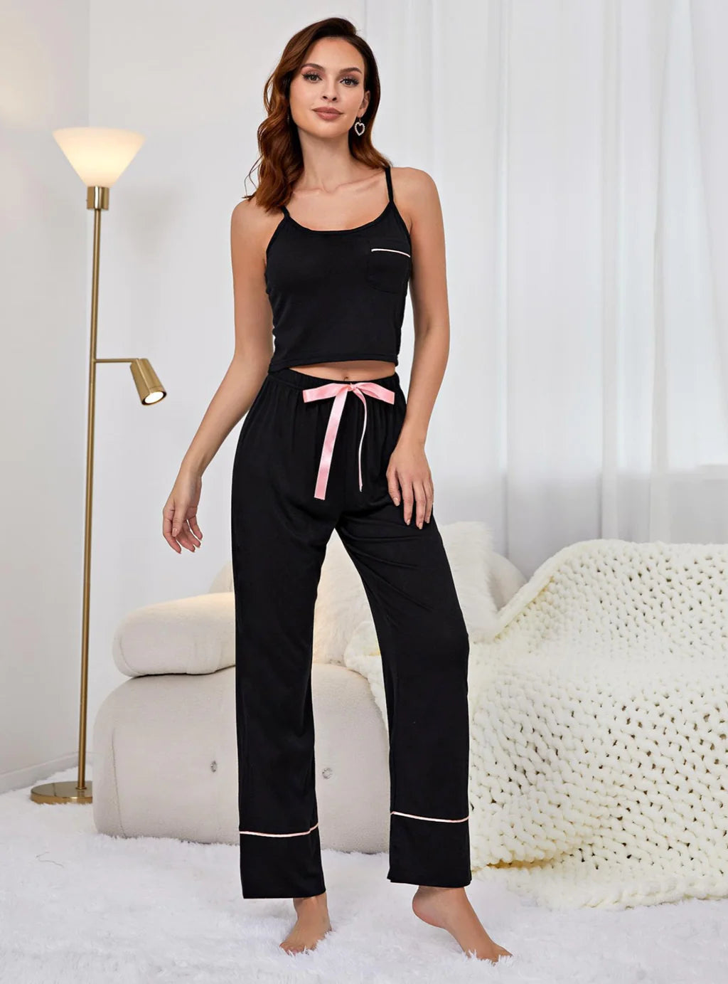 FASHION SUMMER SOLID COLOR SUSPENDER TROUSERS CASUAL SUIT Trousers Canvas Durable