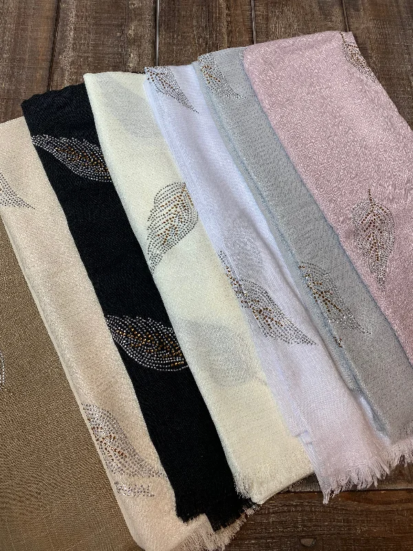 Fancy Rhinestone Leaf Shawl Scarf Elegant Wool Shawl Cape