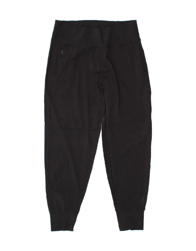 ATHLETA Womens Tracksuit Trousers Joggers UK 16 Large Black Nylon Trousers Pleated Formal