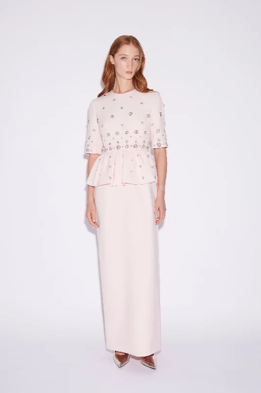 JEWEL DRESS ROSE EMBELLISHED CREPE