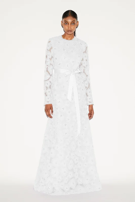 MAURENE DRESS WHITE EMBROIERED TULLE