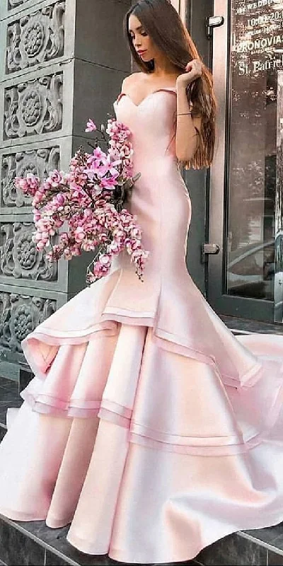 Exquisite Satin & Organza Off-the-shoulder Neckline Floor-length Mermaid Evening Dresses,DS3976 Exquisite Satin & Organza Off-the-shoulder Neckline Floor-length Mermaid Evening Dresses,DS3976