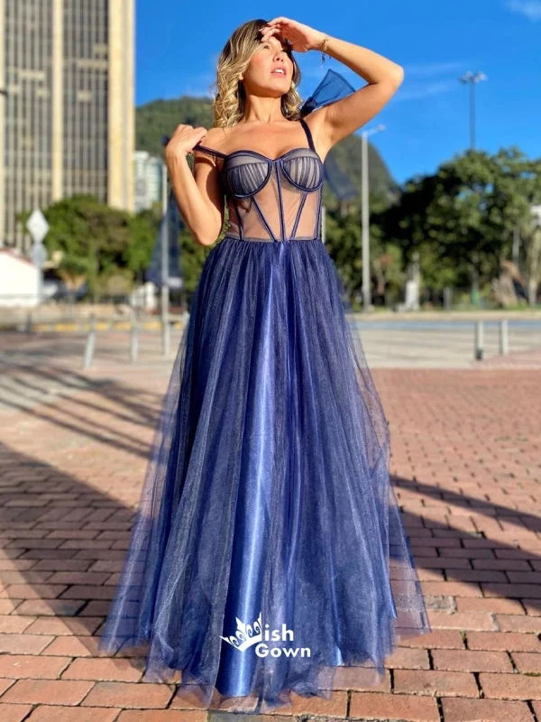 Sweetheart Lace-up Straps See Through A-line Tulle Sparkly Evening Gowns Prom Dresses , WGP159 Sweetheart Lace-up Straps See Through A-line Tulle Sparkly Evening Gowns Prom Dresses , WGP159