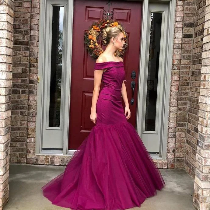 Off The Shoulder Mermaid Prom Dresses,Long Prom Dresses    cg17253