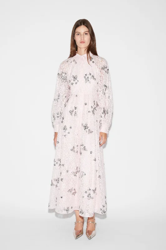 LILLI DRESS ROSE EMBROIDERED LACE