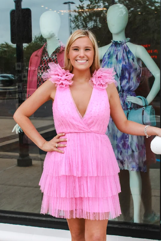 Monique Lhuillier Bubblegum Tulle Dress