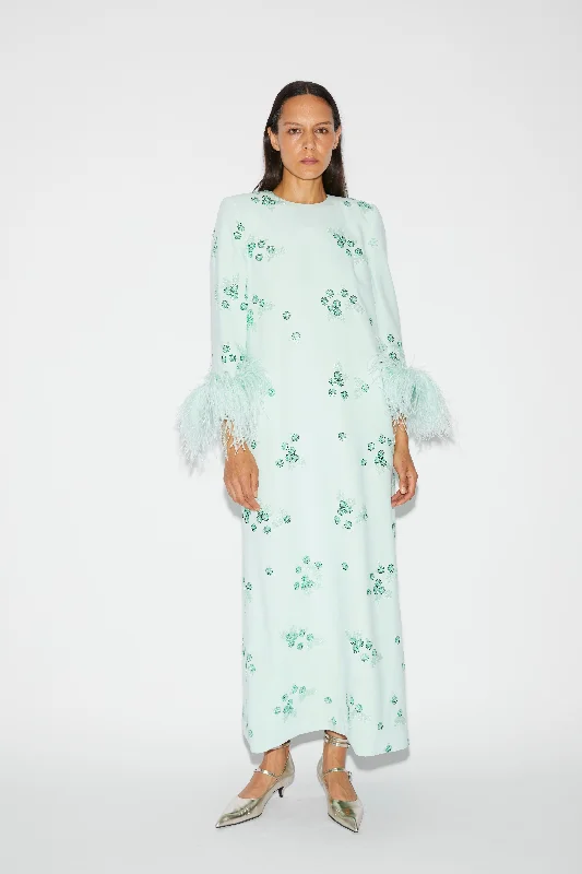 ELIAS DRESS MINT EMBELLISHED CREPE JERSEY