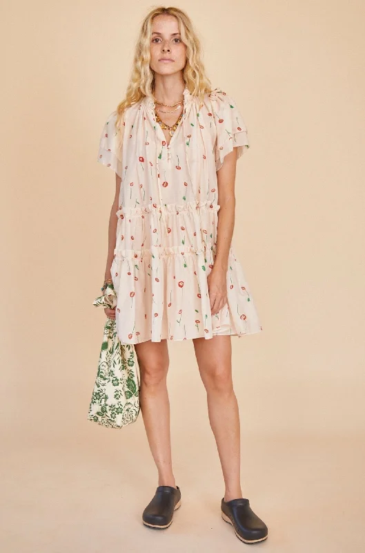 HUNER BELL MERRITT DRESS - ABSTRACT FLORAL