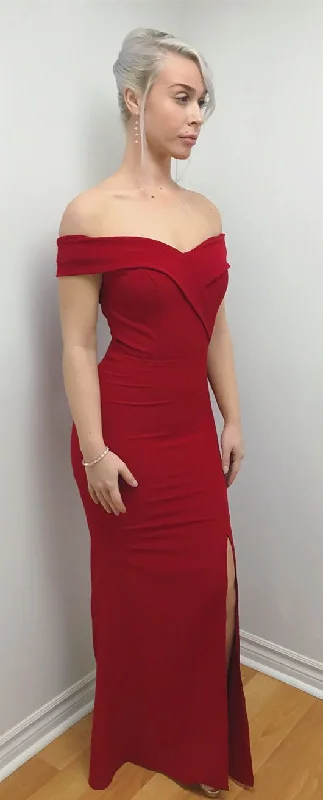 off the shoulder red mermaid long prom dress with side slit, formal evening dress, party dress cg17258 off the shoulder red mermaid long prom dress with side slit, formal evening dress, party dress cg17258