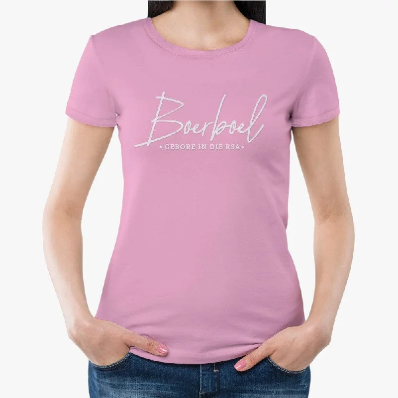 Boerboel Womens Premium Cotton Short Sleeve Tee Light Pink Asymmetrical Pockets Print Boerboel Womens Premium Cotton Short Sleeve Tee Light Pink Asymmetrical Pockets Print