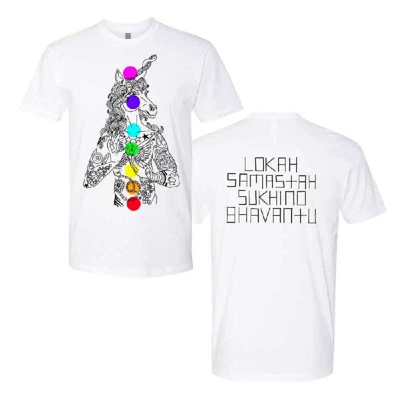 Unicorn Chakras Short Sleeve T-Shirt supporting Summer of Sass Welt Pockets Slit Pockets Unicorn Chakras Short Sleeve T-Shirt supporting Summer of Sass Welt Pockets Slit Pockets