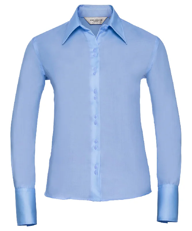 Bright Sky - Women's long sleeve ultimate non-iron shirt Terry Blend Velvet Blend Canvas Blend Bright Sky - Women's long sleeve ultimate non-iron shirt Terry Blend Velvet Blend Canvas Blend