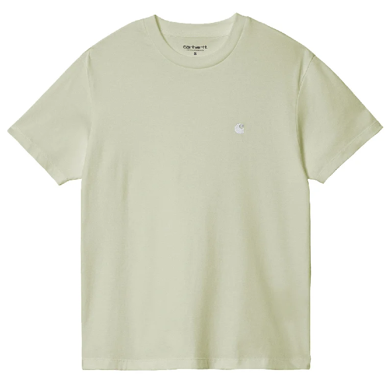 Carhartt WIP Womens S/S Casey T-Shirt Agave /Silver Silk Blend Satin Velvet