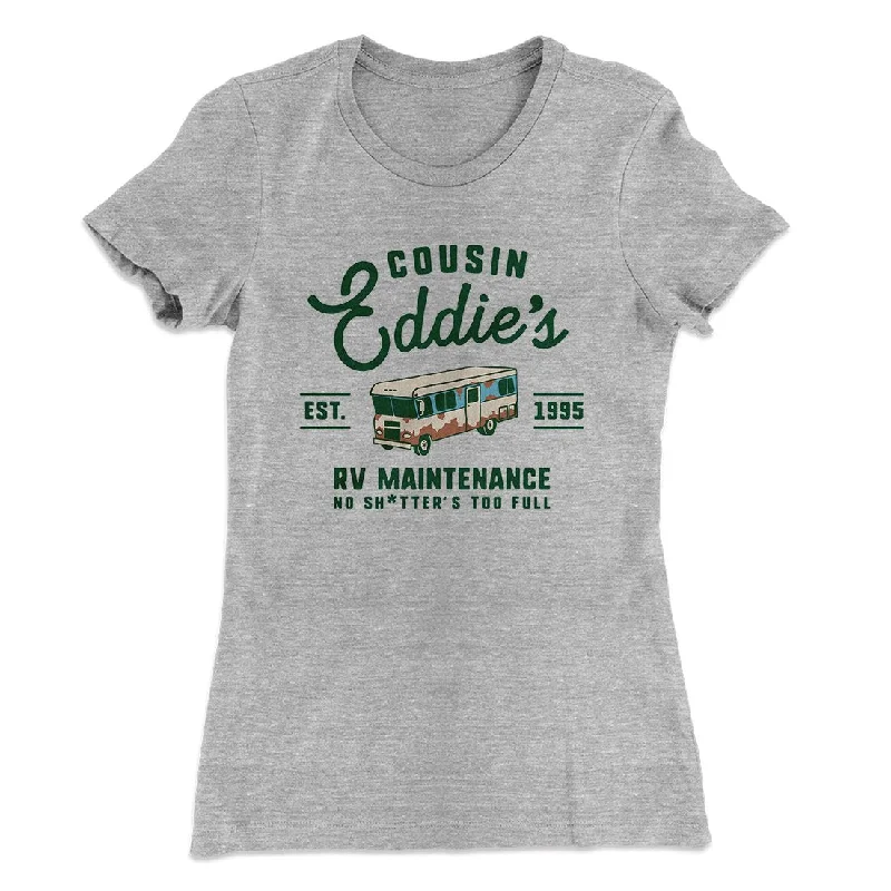 Cousin Eddie's RV Maintenance Women's T-Shirt Beaded Sequined Faux Fur