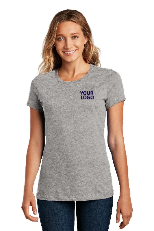 District Made Ladies Perfect Weight Crew Tee's, Heathered STeel Collared Crew Neck Turtle Neck District Made Ladies Perfect Weight Crew Tee's, Heathered STeel Collared Crew Neck Turtle Neck