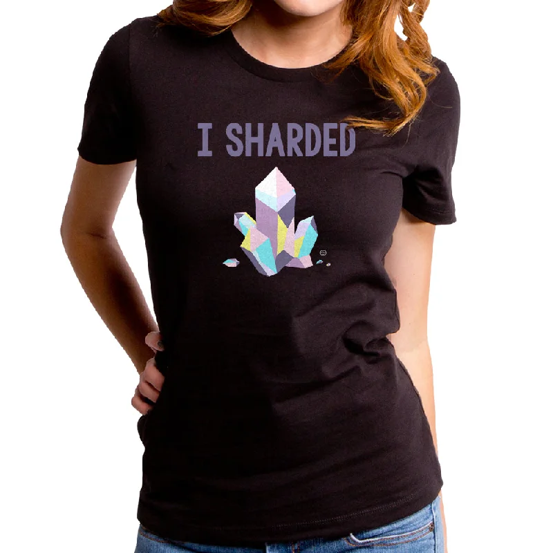 I Sharded Women's T-Shirt Hooded Caped Shawl Collar