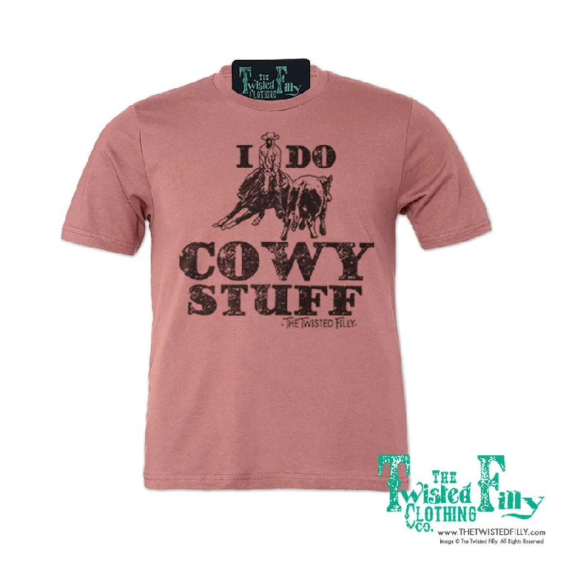 I Do Cowy Stuff - S/S Adult Crew Neck Unisex Tee - Assorted Colors Fleece Fabric Down Fabric Feather Fabric