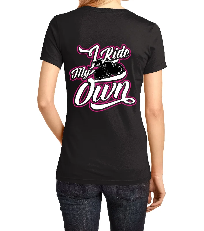 I Ride My Own Ladies V-neck Tee, 4 Colors Cozy Warm Stylish