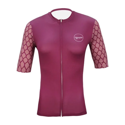 Legenda Women's Cycling Jersey Plum Scoop Neck Jersey Top