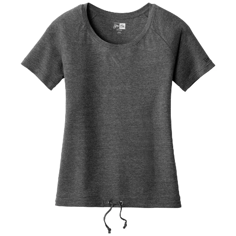 New Era Women's Dark Graphite Tri-Blend Performance Cinch Tee Asymmetrical Pockets Print New Era Women's Dark Graphite Tri-Blend Performance Cinch Tee Asymmetrical Pockets Print