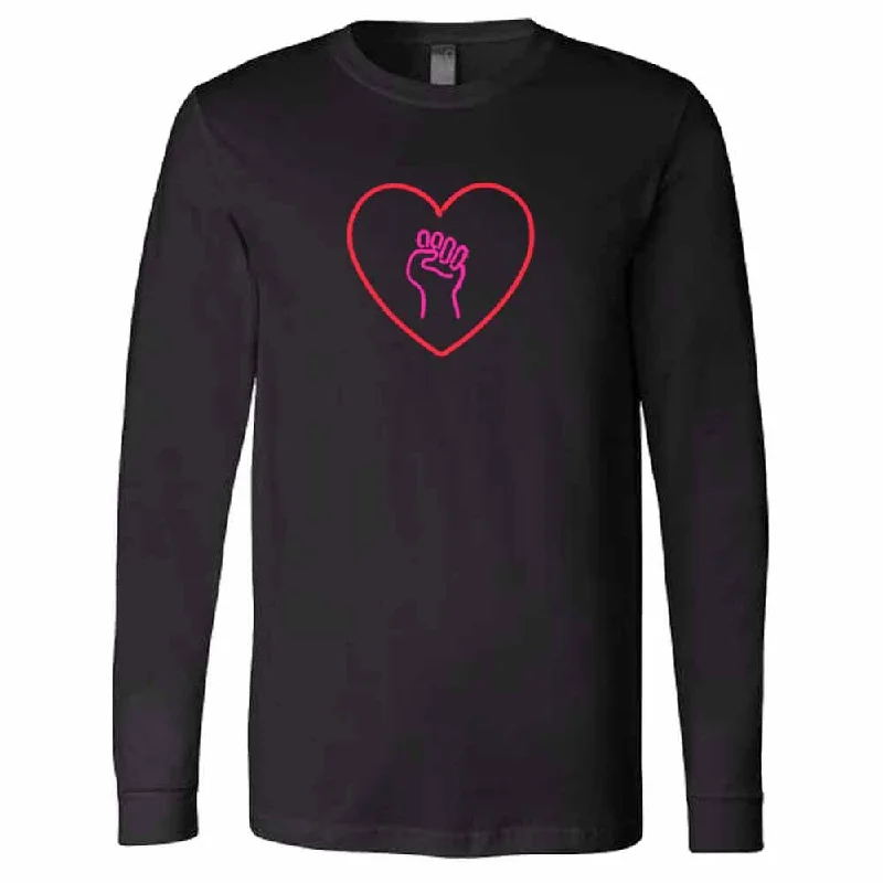 Love As Activism Long Sleeve T-Shirt supporting Indivisible Welt Pockets Slit Pockets Flap Pockets Love As Activism Long Sleeve T-Shirt supporting Indivisible Welt Pockets Slit Pockets Flap Pockets