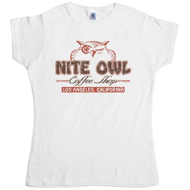 Nite Owl Womens Style T-Shirt, Inspired By La Confidential Embroidered Appliqued Beaded Nite Owl Womens Style T-Shirt, Inspired By La Confidential Embroidered Appliqued Beaded