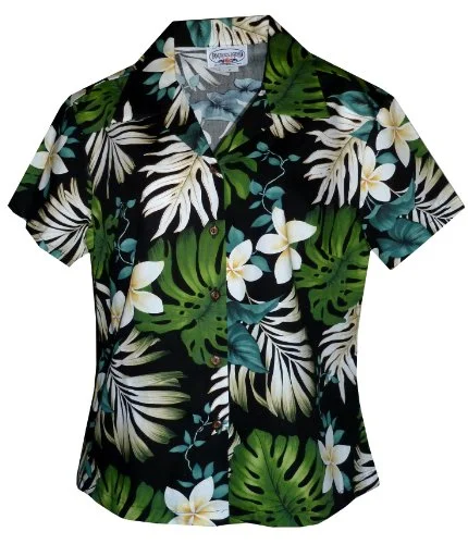 Pacific Legend Women's Frangipani Monstera Fern Fitted Shirt Knit Fabric Woven Fabric Fleece Fabric Pacific Legend Women's Frangipani Monstera Fern Fitted Shirt Knit Fabric Woven Fabric Fleece Fabric