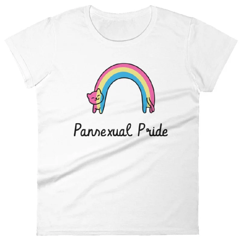 Pansexual Pride Cat -- Women's T-Shirt V-Neck T-Shirt Long Sleeve Cotton