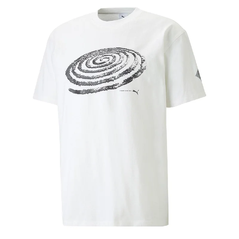 Puma x P.A.M Womens Graphic T-Shirt Puma White Handmade Hand-knitted Hand-woven