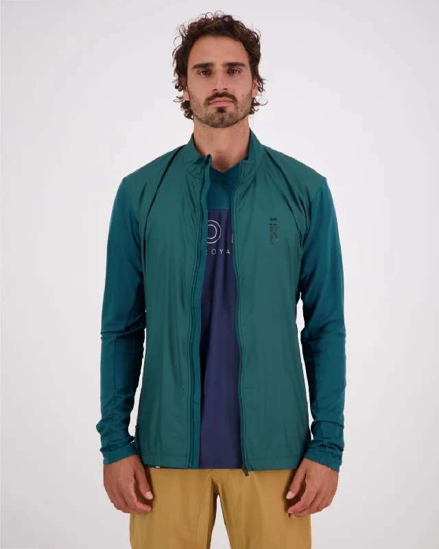 Redwood Merino Wind Jersey - Evergreen One Shoulder Jersey Shirt