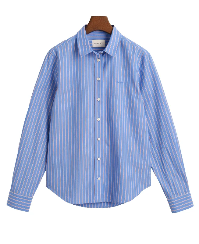 Regular Fit Classic Poplin Striped Shirt - Clear Sky Handmade Hand-knitted Hand-woven Regular Fit Classic Poplin Striped Shirt - Clear Sky Handmade Hand-knitted Hand-woven