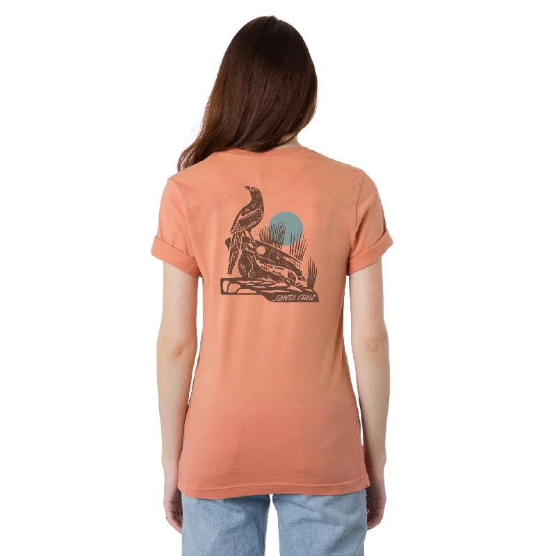 SANTA CRUZ Women's Raven Relaxed Tee Terracotta Fade Cashmere Blend Cotton Blend Poly Blend SANTA CRUZ Women's Raven Relaxed Tee Terracotta Fade Cashmere Blend Cotton Blend Poly Blend