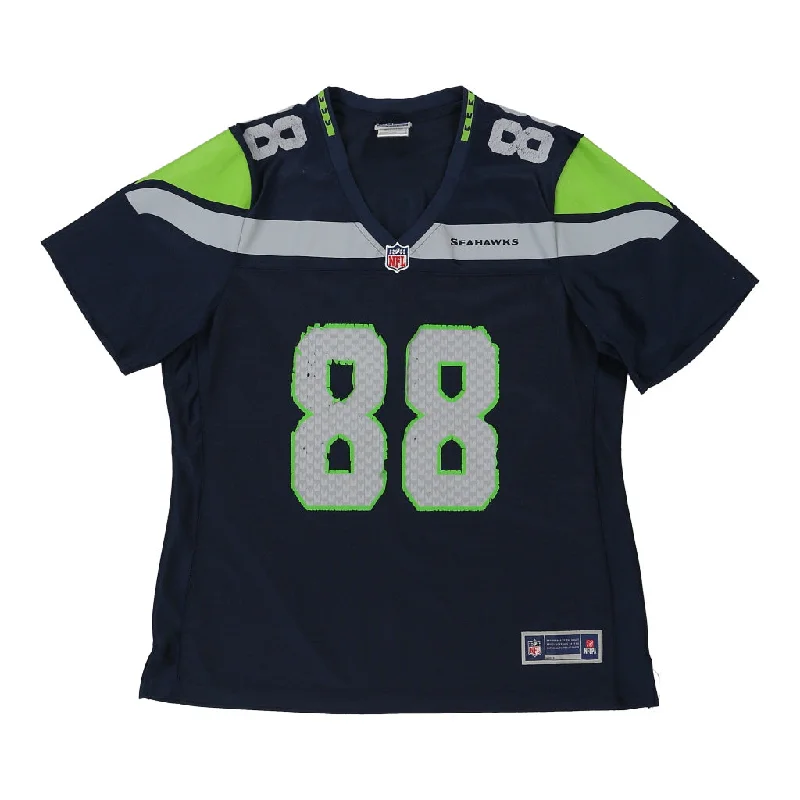 Seattle Seahawks Nfl Jersey - Large Navy Polyester Navy Blue Jersey Tee