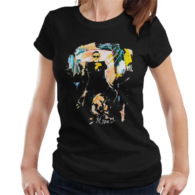 Sidney Maurer Original Portrait Of Psy Gangnam Style Women's T-Shirt Zippered Front Buttoned Front Snap Front Sidney Maurer Original Portrait Of Psy Gangnam Style Women's T-Shirt Zippered Front Buttoned Front Snap Front