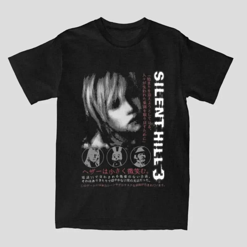 Silent Hill T Shirt - Horror Fun Cotton Tee Real Fur Shearling Chenille