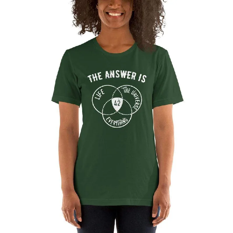 The answer is Always 42 - Basic T-Shirt Mesh Blend Leather Blend Suede Blend