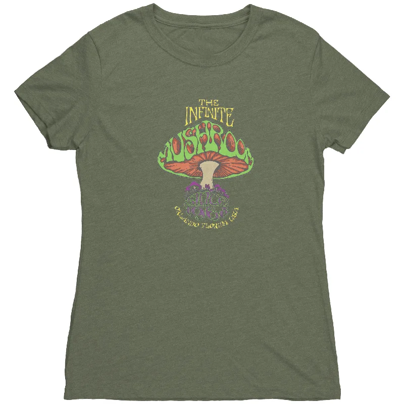 The Infinite Mushroom “Groovy” Women’s Triblend Tee Boxy Fit Fitted Loose