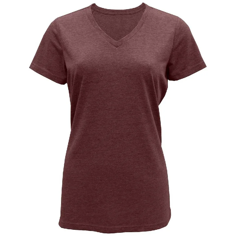 BAW Women's Maroon Tri-Blend V-Neck T-Shirt Front Pockets Side Pockets Patch Pockets BAW Women's Maroon Tri-Blend V-Neck T-Shirt Front Pockets Side Pockets Patch Pockets