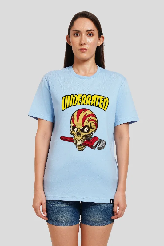 Underrated Skullanic Powder Blue Printed T-Shirt Rayon Fabric Velvet Fabric Corduroy Fabric Underrated Skullanic Powder Blue Printed T-Shirt Rayon Fabric Velvet Fabric Corduroy Fabric