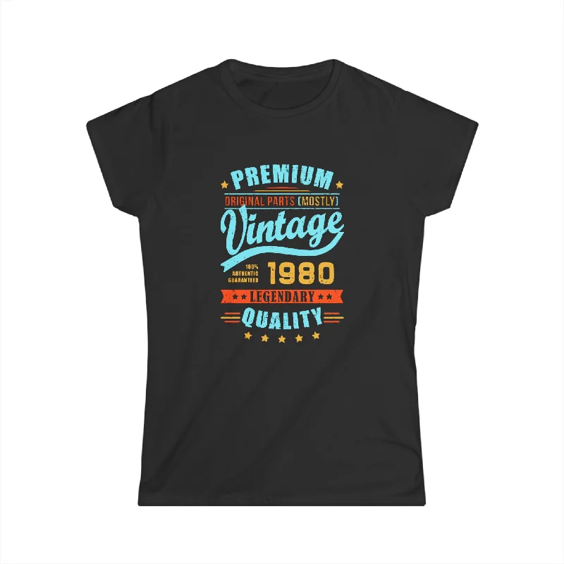 Vintage 1980 TShirt Women Limited Edition BDay 1980 Birthday Womens Shirt Fitted T-Shirt Seamless Stretchy Vintage 1980 TShirt Women Limited Edition BDay 1980 Birthday Womens Shirt Fitted T-Shirt Seamless Stretchy