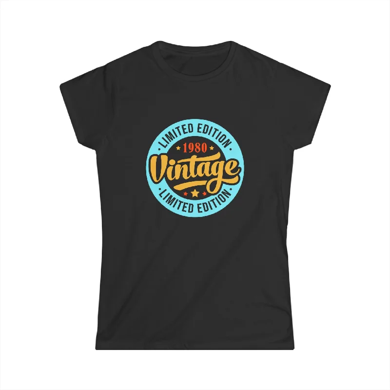 Vintage 1980 TShirt Women Limited Edition BDay 1980 Birthday Womens T Shirts Cashmere Blend Cotton Blend Poly Blend Vintage 1980 TShirt Women Limited Edition BDay 1980 Birthday Womens T Shirts Cashmere Blend Cotton Blend Poly Blend
