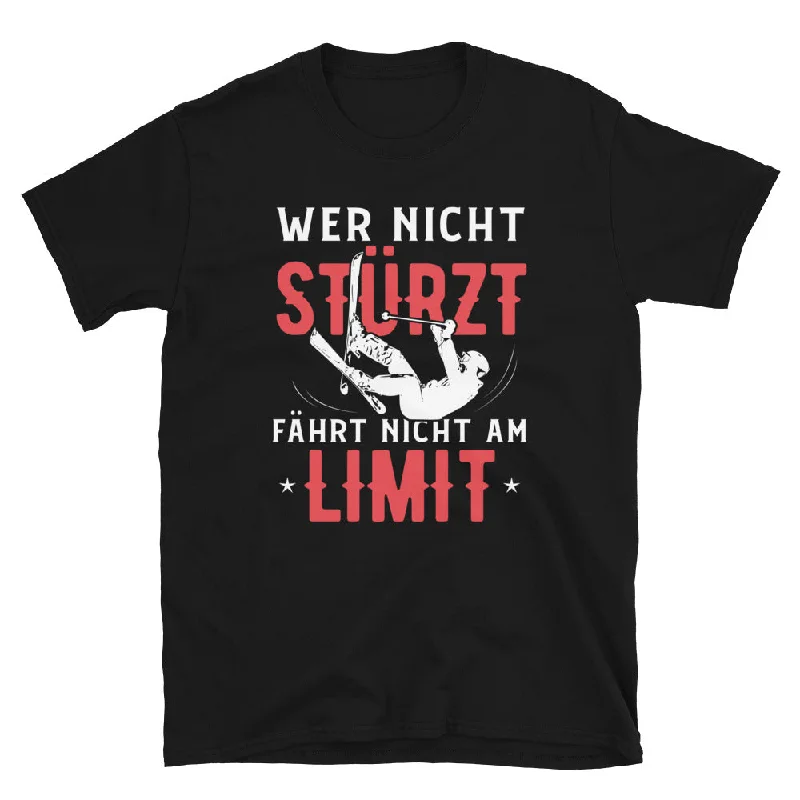 Wer Nicht Stürzt Fährt Nicht Am Limit - T-Shirt (Unisex) Front Pockets Side Pockets Patch Pockets Wer Nicht Stürzt Fährt Nicht Am Limit - T-Shirt (Unisex) Front Pockets Side Pockets Patch Pockets